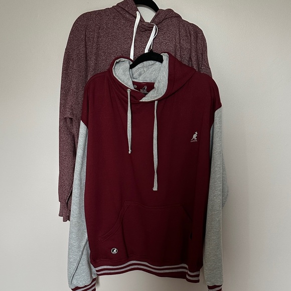 Kangol Other - 2 Kangol Two-Tone Maroon and Gray Pullover Hoodies